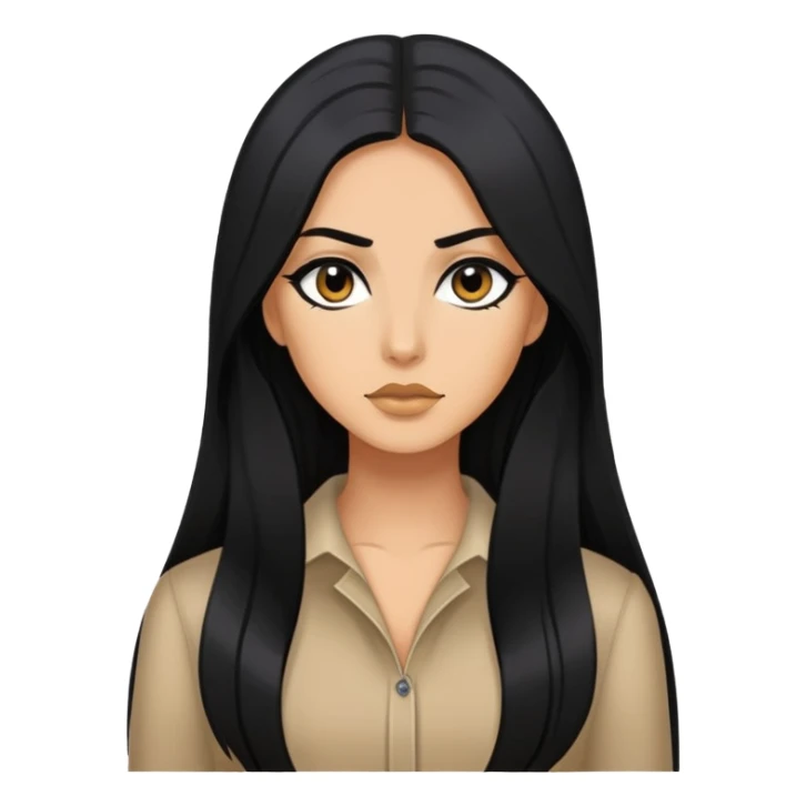 Long black hair, sharp eyeliner Baddie sticker