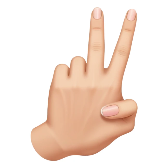 A hand gesture that is sideways with the pointer finger and pinky finger down, and the middle and ring finger pointing up. Have the hand slightly rotated at a 90 degree angle sticker
