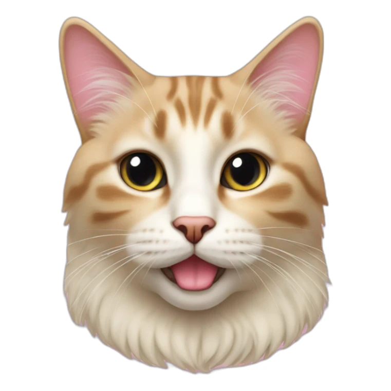 beige norwegian cat with pink nose sticker