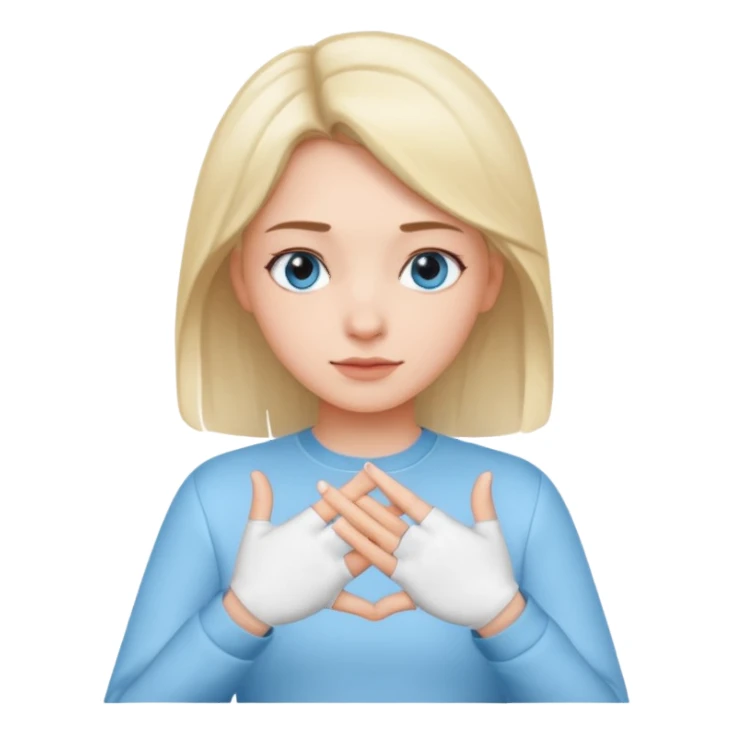 Girl with two hands in front no flowers and make them at different levels sticker