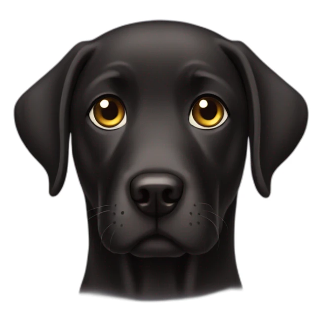 Black sad black eyes Labrador dog sticker