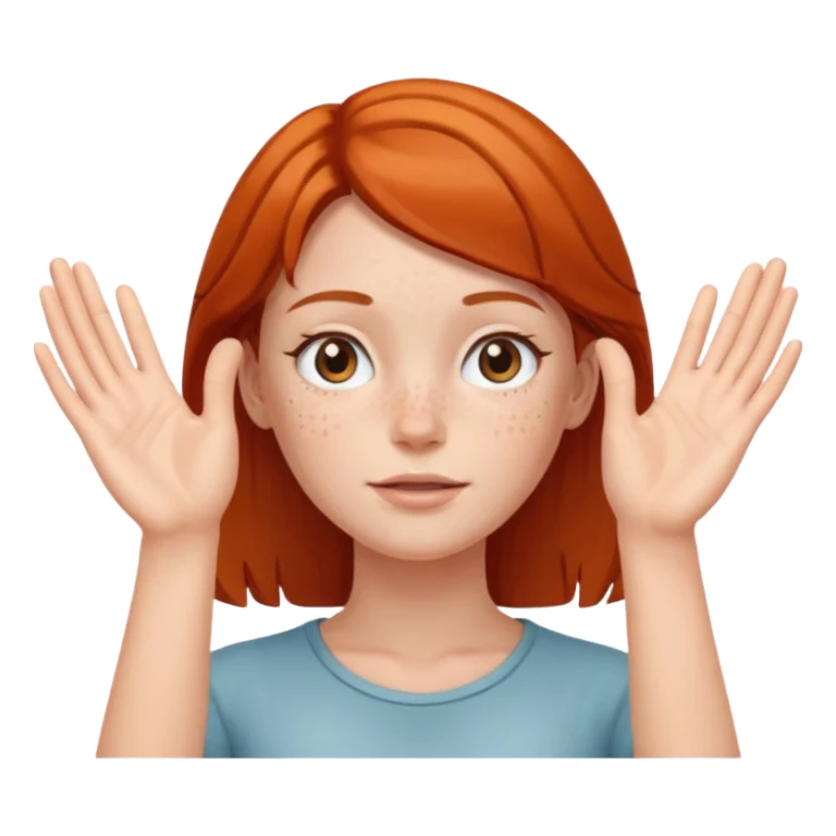 Girl with two hands in front out facing upwards  sticker