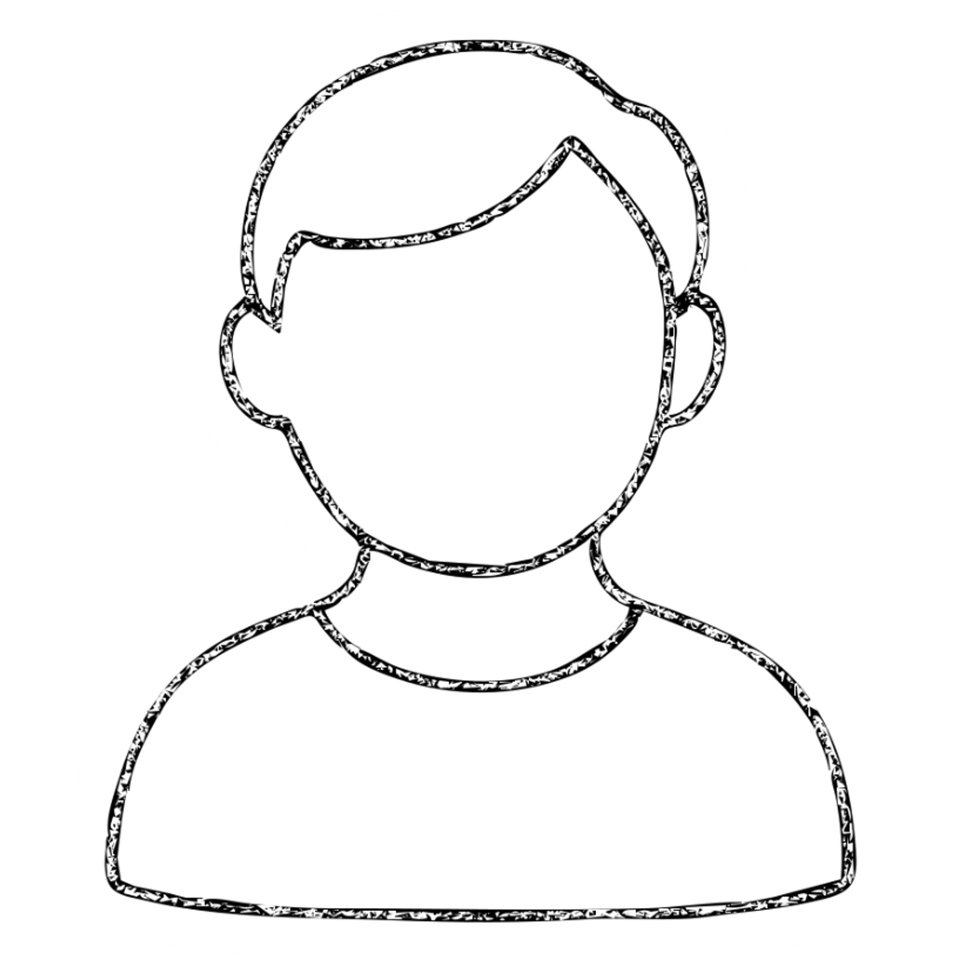 hand-drawn outlined icon of a client or customer, sketchy lines sticker