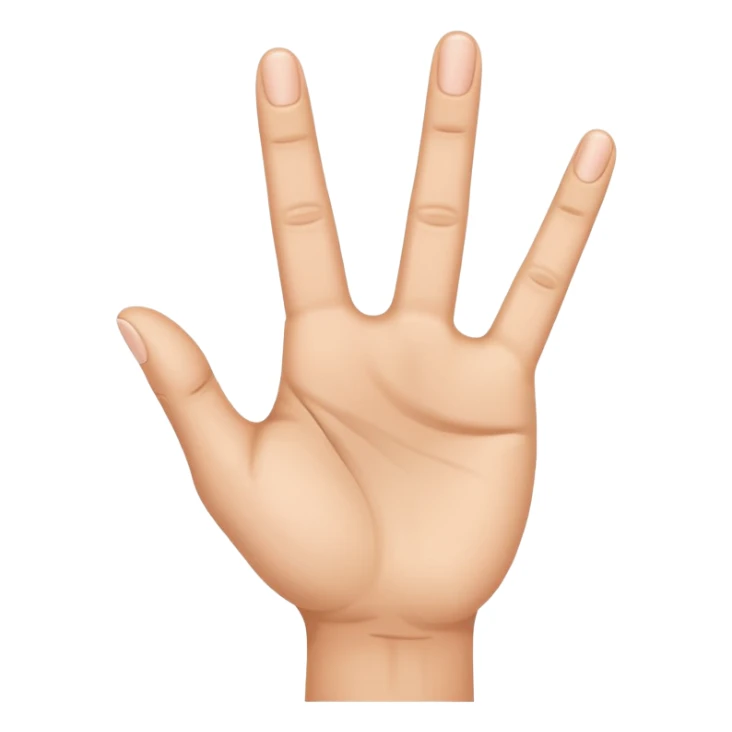 Mano con los cuatro dedos levantados y el índice doblado sticker
