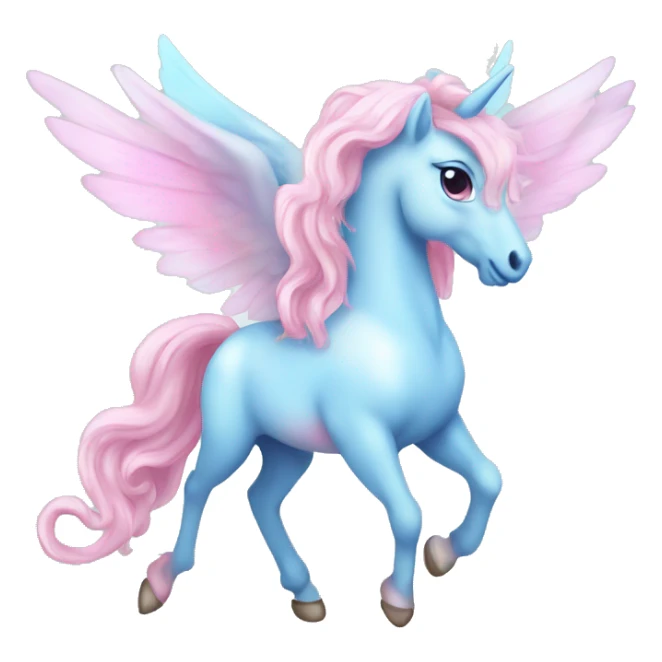 light blue and pink fairy pegasus sticker