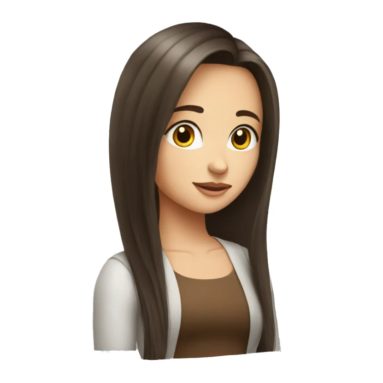 Brunette girl long hair old-money only head sticker