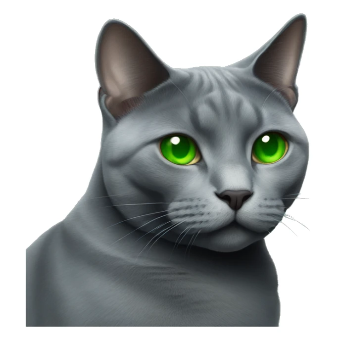 fat Russian blue cat green eyes smoking cigarette sticker