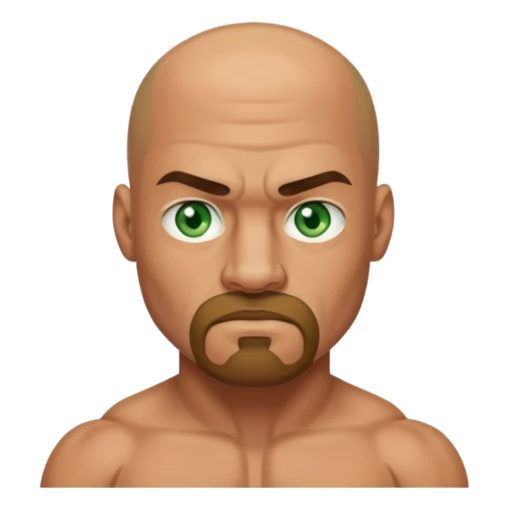 Green eyes caucasian boxer bald goatee sticker