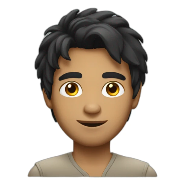 light skin indian guy with messy straight black hair sticker