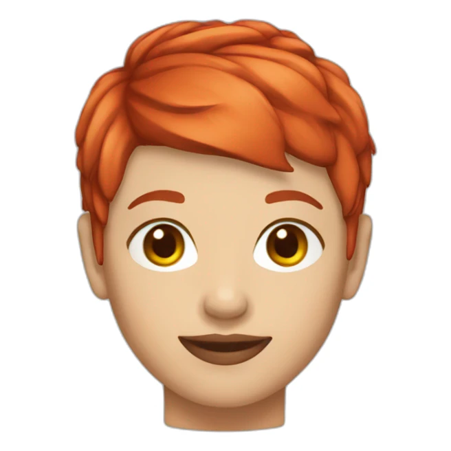 red pixie cut sticker