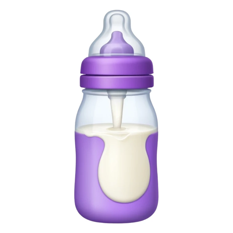 baby bottle white and purple sticker