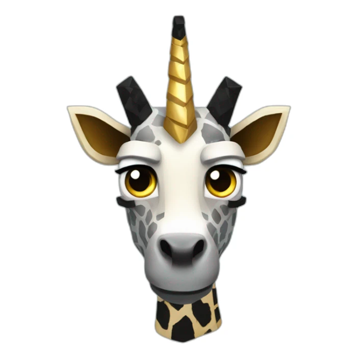 Minecraft Black Jiraffe Head With Diamond Unicorn Horn and Lazer Eyes sticker