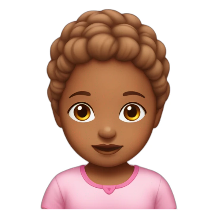 Brown skinned baby girl with a pink ིྀ on the head sticker