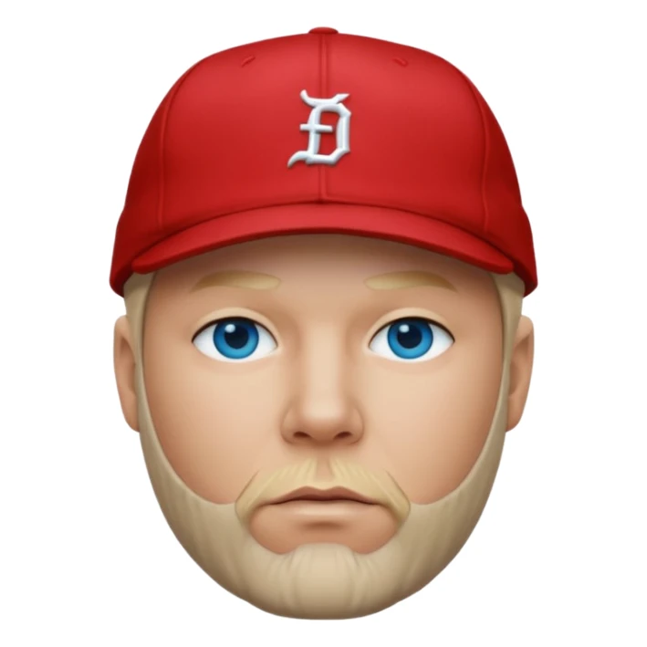 Fred Durst red cap back, blonde hair, blue eyes sticker
