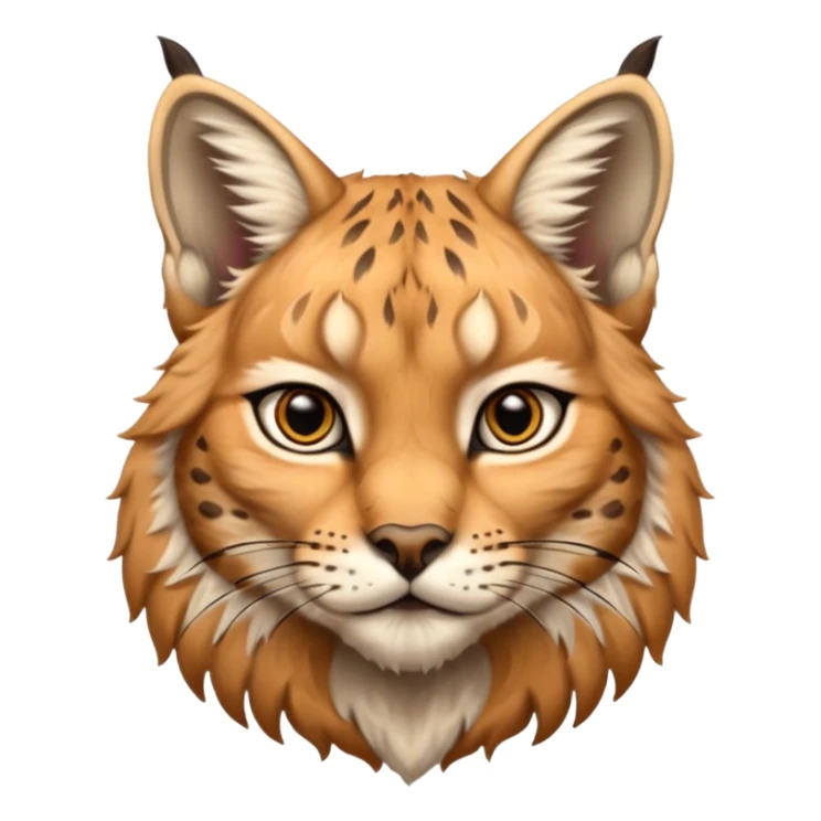 A high-resolution photo-realistic digital illustration of a majestic young lynx, chest upward A high-resolution, photo-realistic digital illustration of a majestic young Eurasian lynx, shown from the chest upward.  sticker