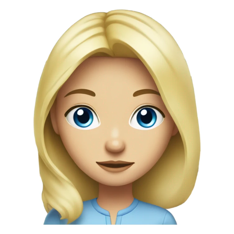 blonde girl with blue eyes cooking dinner sticker