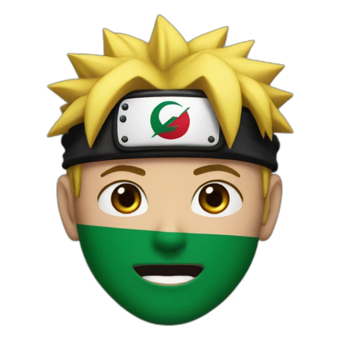 Naruto with palestine flag on his mouth sticker