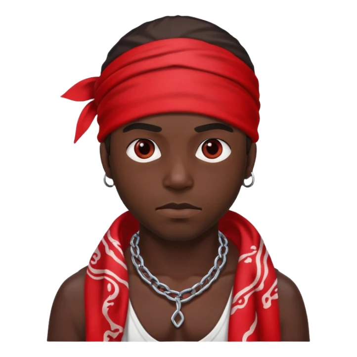 Blood gang member with red bandana sticker