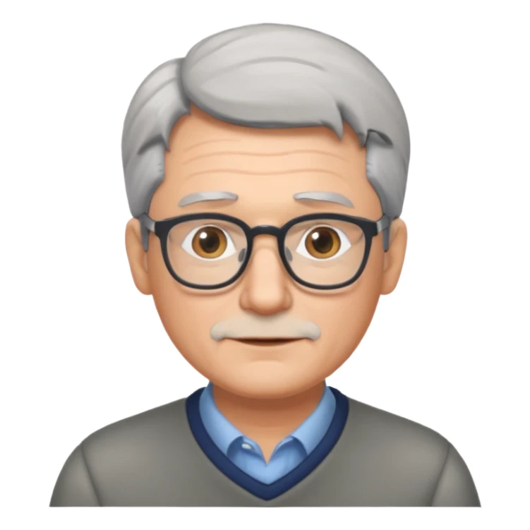 father with glasses and gray hair sticker