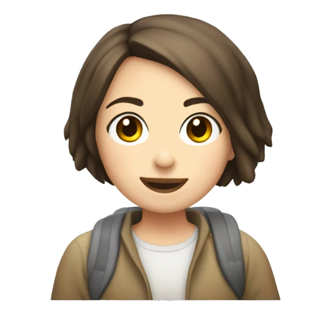 white Subaru XV  with a short haired brunette girl sitting inside  sticker