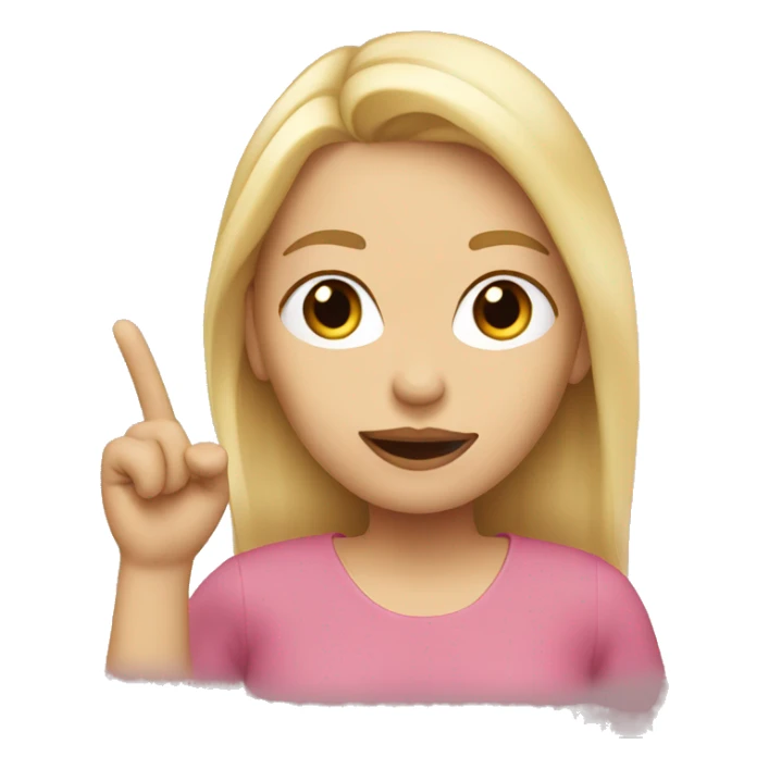 White female with blond hair blowing a kiss sticker