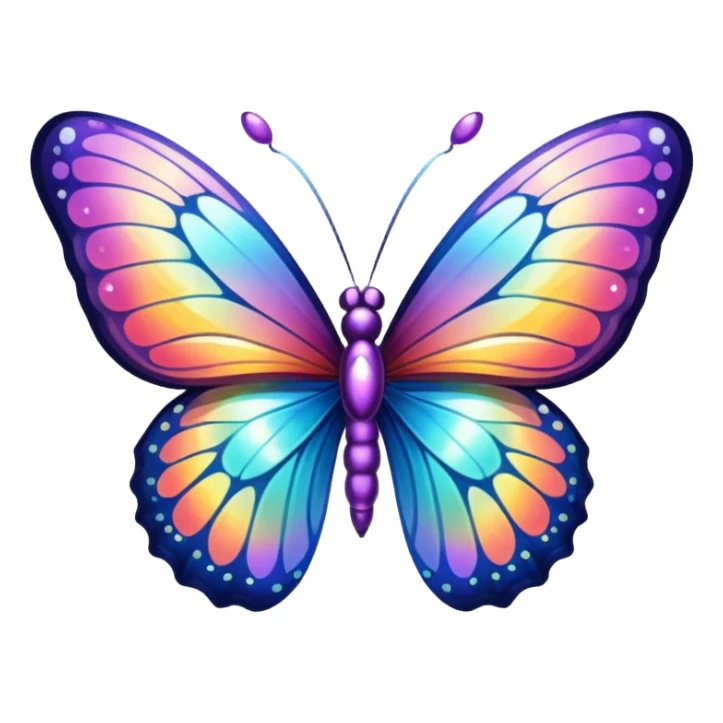 Iridescent shiny glimmering beautiful glittery butterfly  sticker
