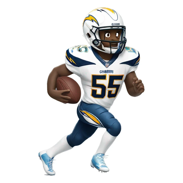 Chargers football player with 55 on front of jersey  sticker