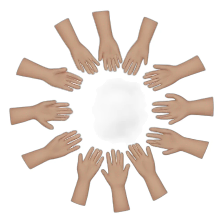 circle of white skin hands sticker