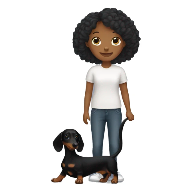 black dachshund with its owner sticker