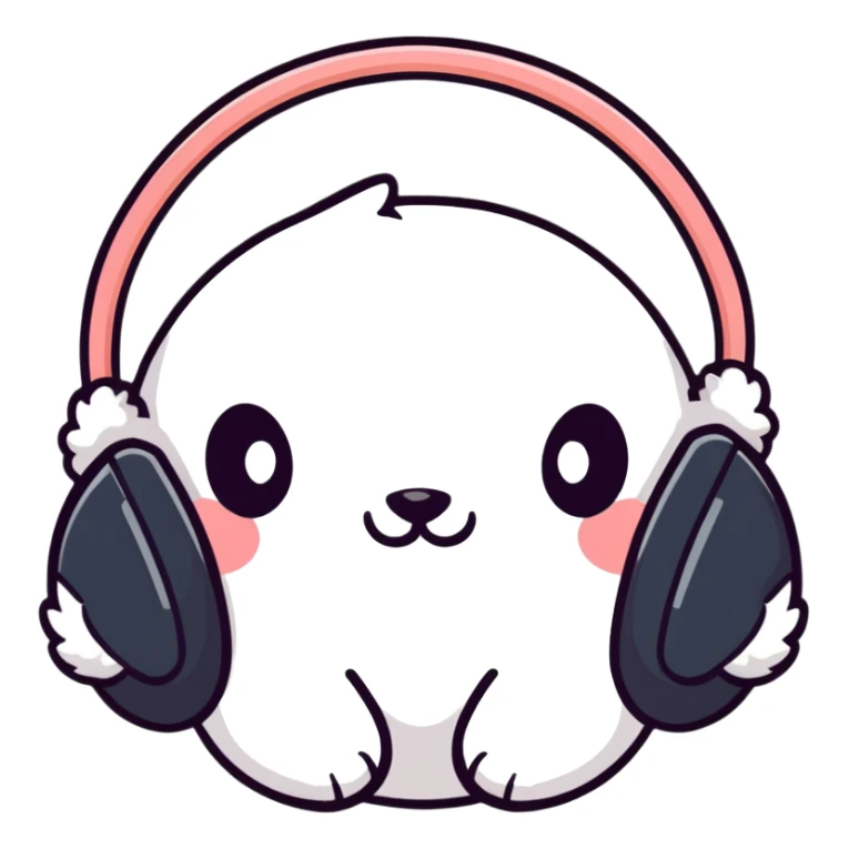 white winter ear muffs, cozy and fluffy sticker