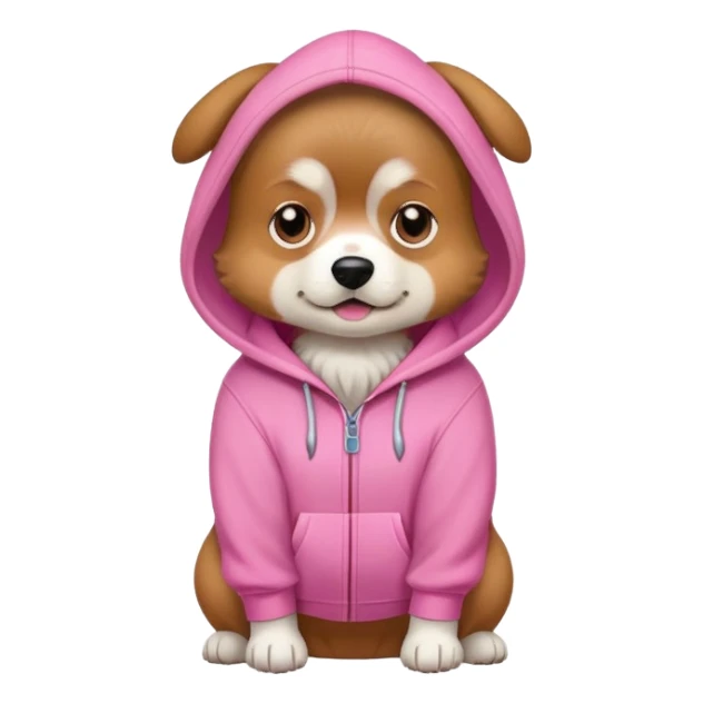  dog wearing a pink hoodie  sticker