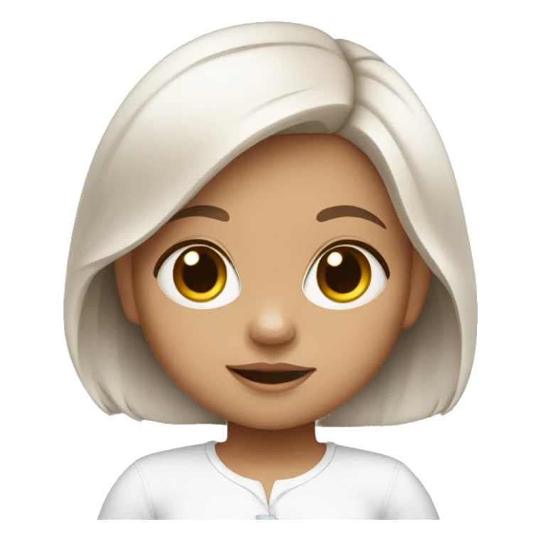 White baby girl with brown hair  sticker