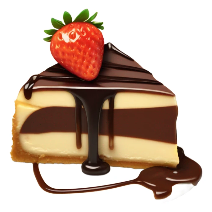 Cheese cake with strawberries and chocolate sauce sticker