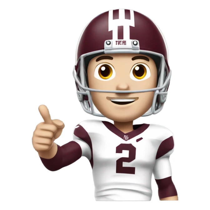 Johnny manziel in a Texas a&m maroon uniform holding up one thumb  sticker