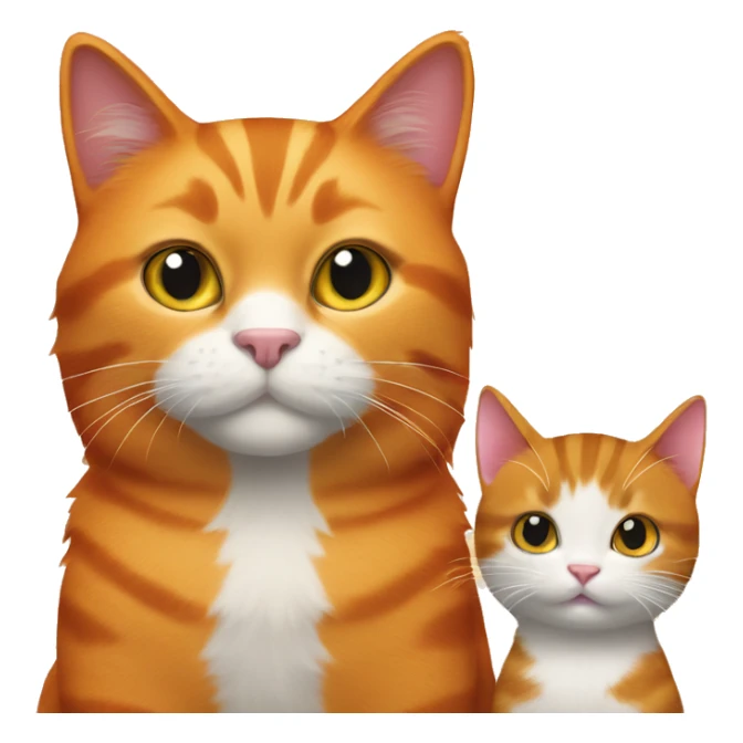 Big orange cat AND small tricolour kitty sticker