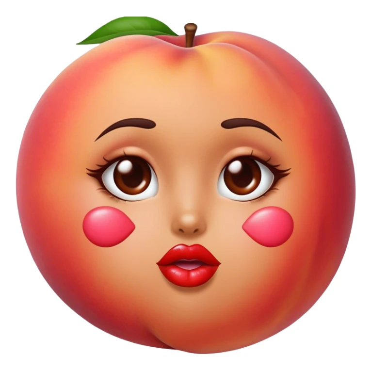 peach with lipstick kisses on it sticker