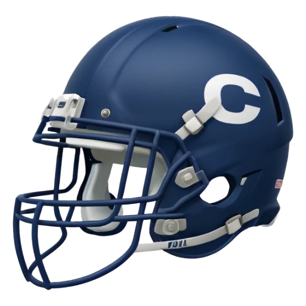 College football player helmet in a deep, dark color sticker