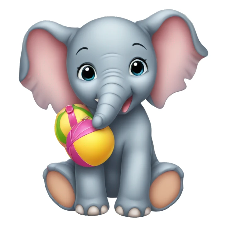 Baby elephant with toys sticker