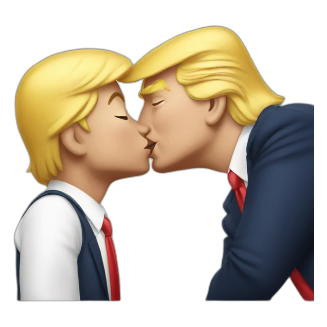 Donald Trump kissing son on the lips sticker