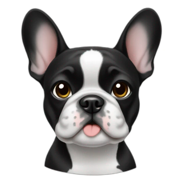 Black and white Frenchie sticker