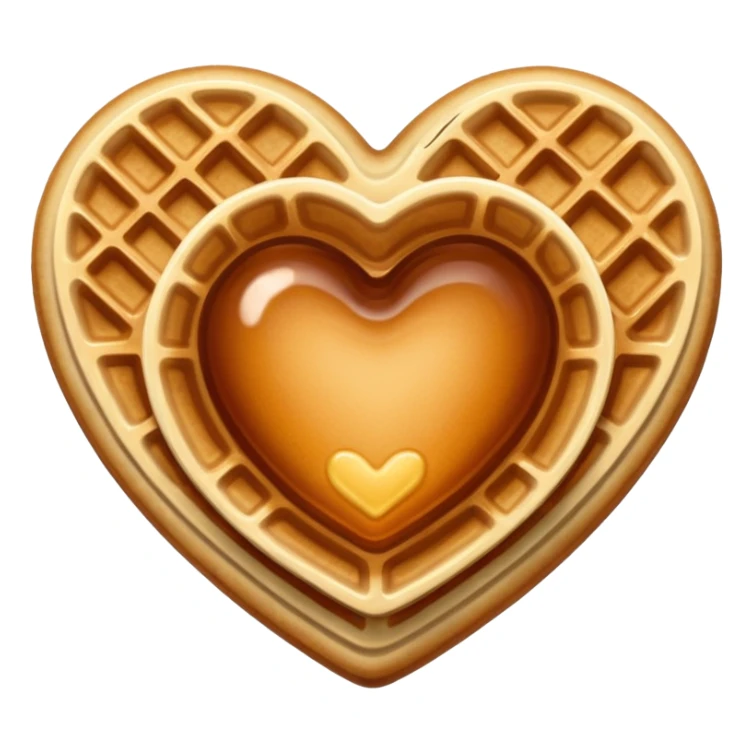 Beige heart waffle emoji sticker