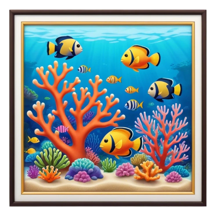 Great Barrier Reef Landmark Emoji – Featuring colorful coral formations and tropical fish. sticker