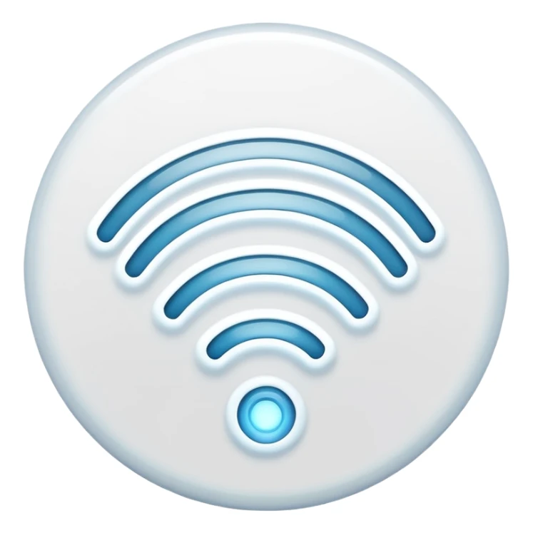 create a wifi symbol emoji exactly-like-the-reference-image-in-ios-emoji-style.-match-the-same-shape,-color,-and-glow-effect,-ensuring-it-is-smooth-and-shiny. set background 1841D6 sticker