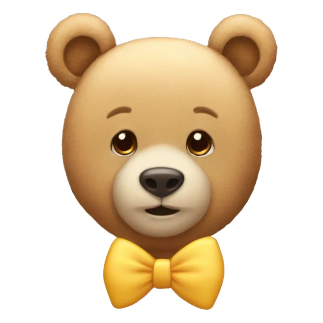 Emoji bear with emoji bow on head ￼ sticker