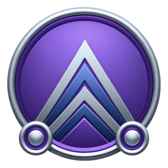 Landmark icon above the map. Colors: dark purple, dark blue, black, silver. sticker