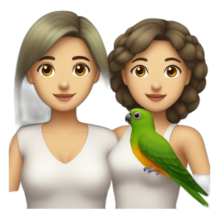 Merun bellied Green cheek conure and a woman sticker