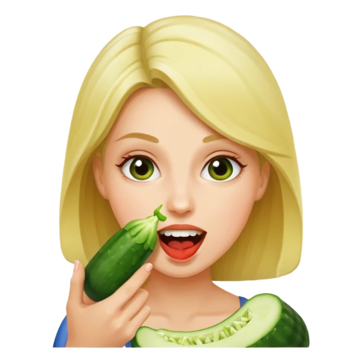 Ember a szájába veszi az uborkát sticker