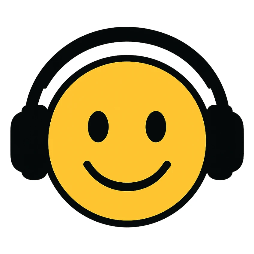 emoji with headphones sticker