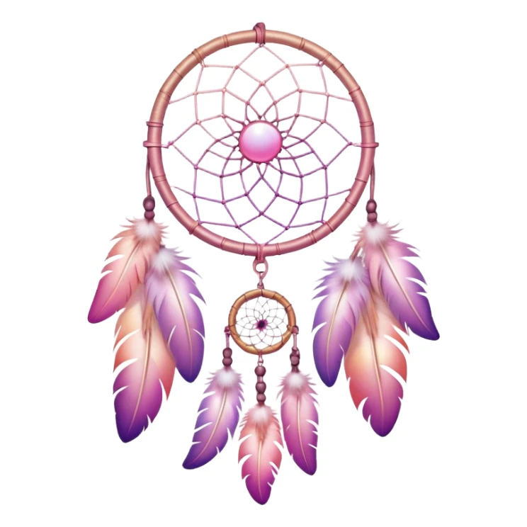 Iridescent pastel pink gradients dreamcatcher sticker