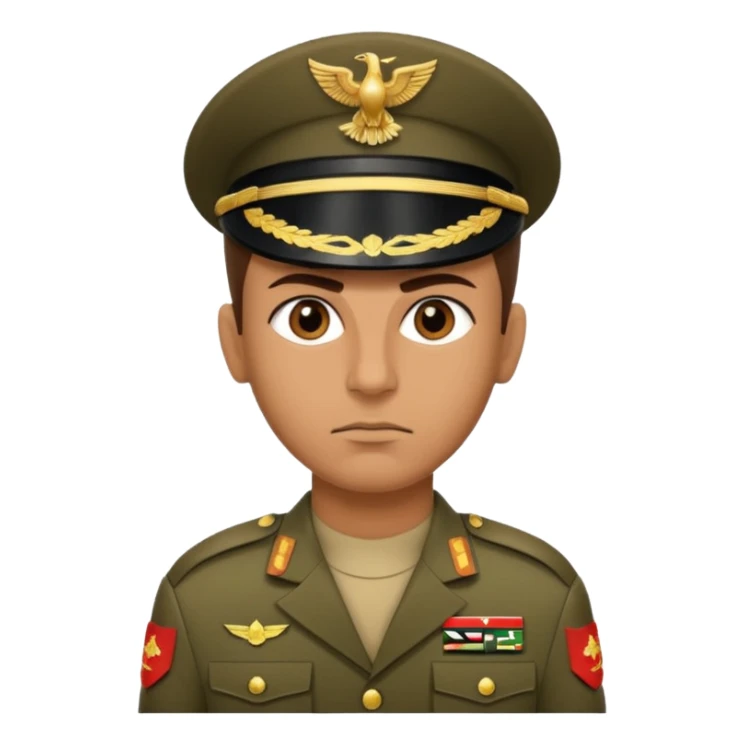 A portrait of an Iraqi soldier, shown from head to chest sticker